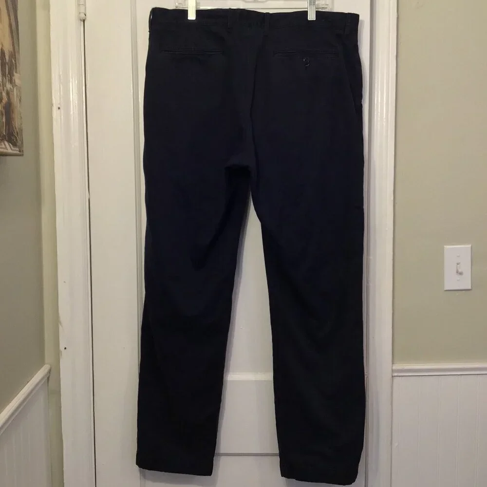 J.Crew Classic Straight Fit Flannel-lined Navy Cabin Chino Pant Men Size 36x32